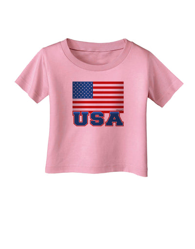 USA Flag Infant T-Shirt by TooLoud-Infant T-Shirt-TooLoud-Candy-Pink-06-Months-Davson Sales