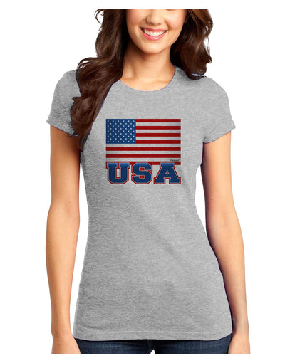 USA Flag Juniors Petite T-Shirt by TooLoud-T-Shirts Juniors Tops-TooLoud-Ash-Gray-Juniors Fitted X-Small-Davson Sales