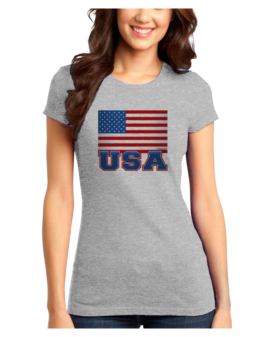 USA Flag Juniors Petite T-Shirt by TooLoud-T-Shirts Juniors Tops-TooLoud-White-Juniors Fitted X-Small-Davson Sales