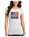 USA Flag Juniors Petite T-Shirt by TooLoud-T-Shirts Juniors Tops-TooLoud-White-Juniors Fitted X-Small-Davson Sales