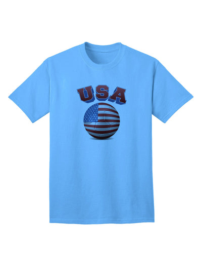 USA Flag Soccer Ball - Premium Adult T-Shirt for Sports Enthusiasts-Mens T-shirts-TooLoud-Aquatic-Blue-Small-Davson Sales