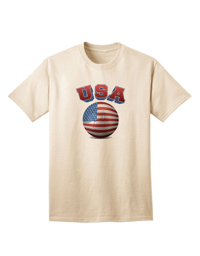USA Flag Soccer Ball - Premium Adult T-Shirt for Sports Enthusiasts-Mens T-shirts-TooLoud-Natural-Small-Davson Sales