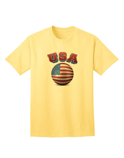 USA Flag Soccer Ball - Premium Adult T-Shirt for Sports Enthusiasts-Mens T-shirts-TooLoud-Yellow-Small-Davson Sales