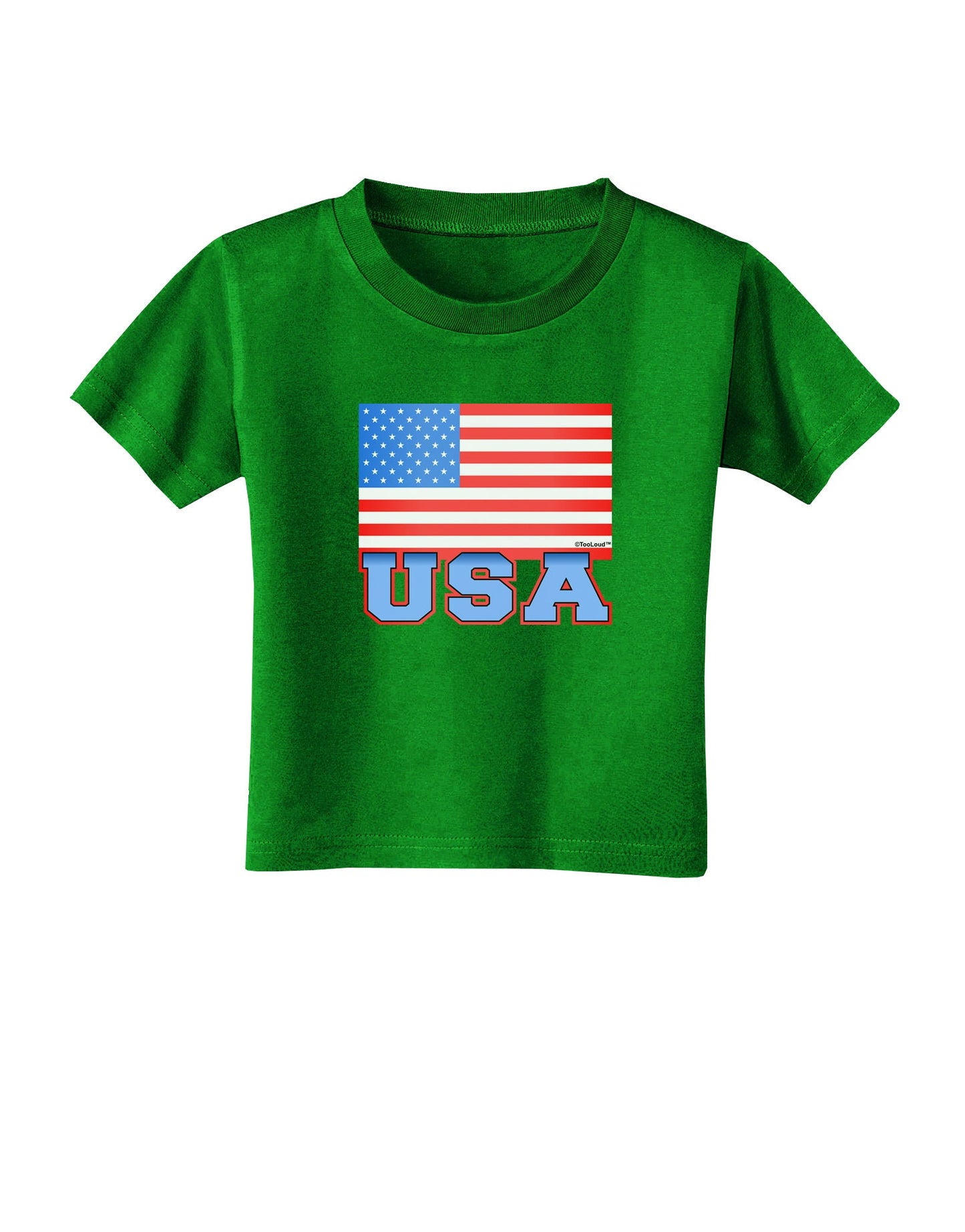 USA Flag Toddler T-Shirt Dark by TooLoud-Toddler T-Shirt-TooLoud-Clover-Green-2T-Davson Sales