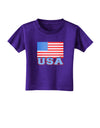 USA Flag Toddler T-Shirt Dark by TooLoud-Toddler T-Shirt-TooLoud-Purple-2T-Davson Sales