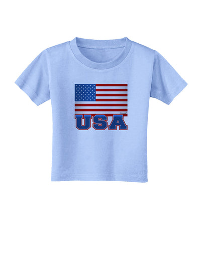 USA Flag Toddler T-Shirt by TooLoud-Toddler T-Shirt-TooLoud-Aquatic-Blue-2T-Davson Sales