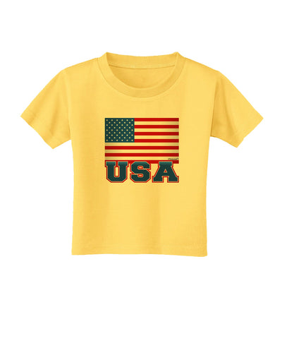 USA Flag Toddler T-Shirt by TooLoud-Toddler T-Shirt-TooLoud-Yellow-2T-Davson Sales