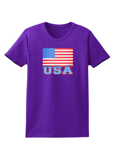 USA Flag Womens Dark T-Shirt by TooLoud-Womens T-Shirt-TooLoud-Purple-X-Small-Davson Sales