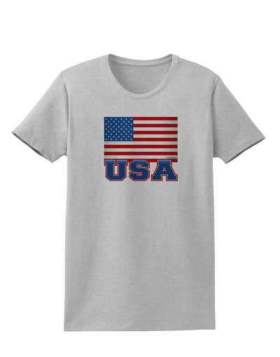 USA Flag Womens T-Shirt by TooLoud-Womens T-Shirt-TooLoud-AshGray-X-Small-Davson Sales