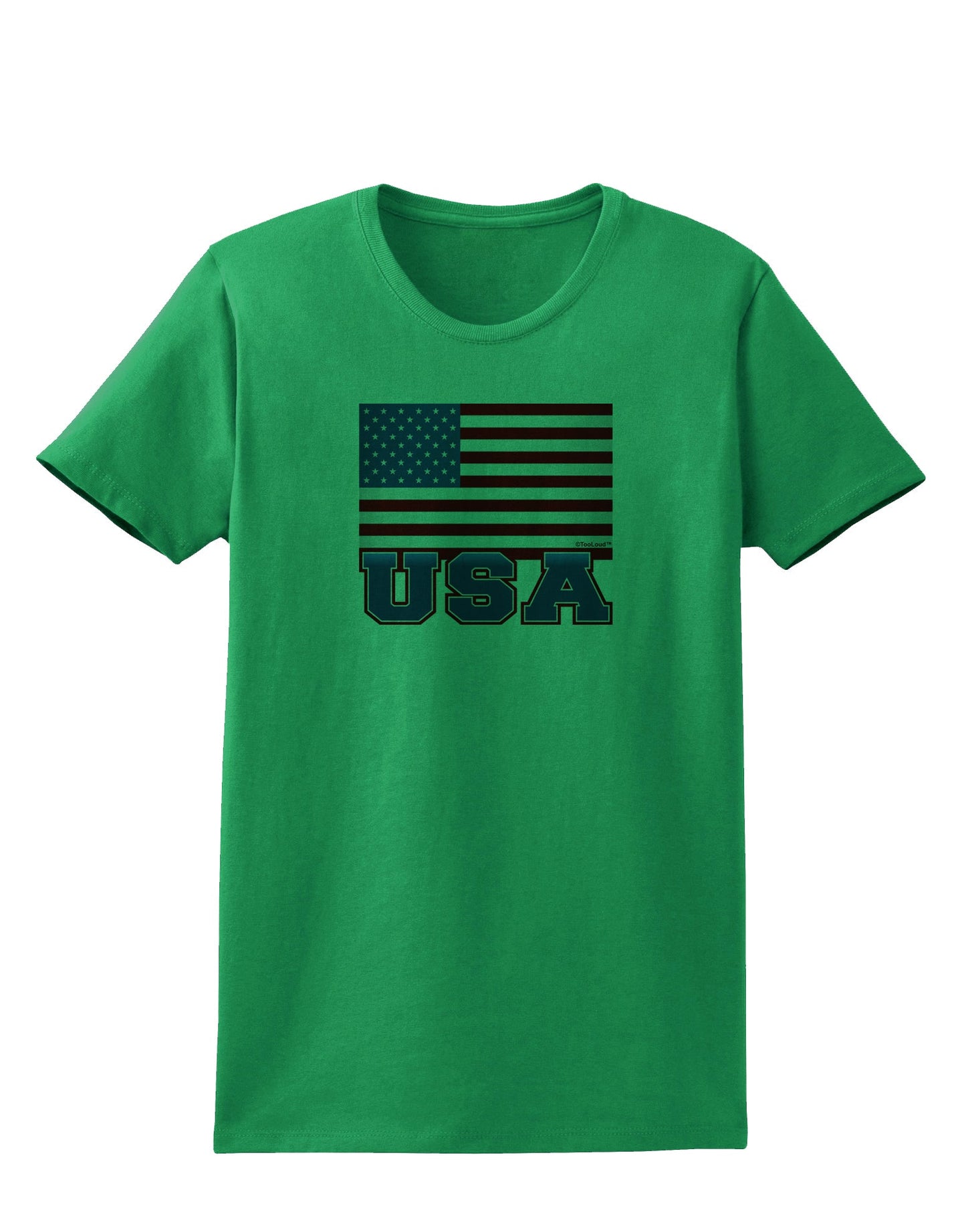 USA Flag Womens T-Shirt by TooLoud-Womens T-Shirt-TooLoud-Kelly-Green-X-Small-Davson Sales