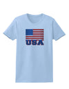 USA Flag Womens T-Shirt by TooLoud-Womens T-Shirt-TooLoud-Light-Blue-X-Small-Davson Sales