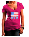 USA Flag Womens V-Neck Dark T-Shirt by TooLoud-Womens V-Neck T-Shirts-TooLoud-Hot-Pink-Juniors Fitted Small-Davson Sales