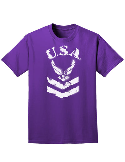 USA Military Air Force Stencil Logo Adult Dark T-Shirt-Mens T-Shirt-TooLoud-Purple-Small-Davson Sales
