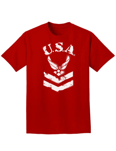 USA Military Air Force Stencil Logo Adult Dark T-Shirt-Mens T-Shirt-TooLoud-Red-Small-Davson Sales