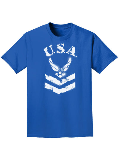 USA Military Air Force Stencil Logo Adult Dark T-Shirt-Mens T-Shirt-TooLoud-Royal-Blue-Small-Davson Sales