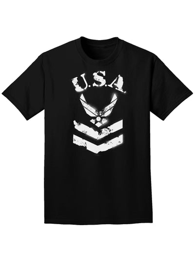 USA Military Air Force Stencil Logo Adult Dark T-Shirt-Mens T-Shirt-TooLoud-Black-Small-Davson Sales