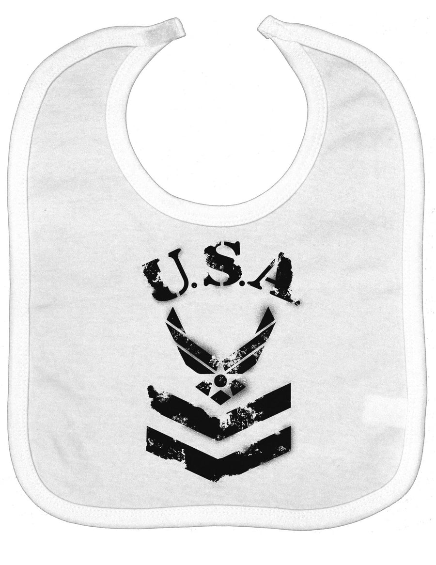 USA Military Air Force Stencil Logo Baby Bib