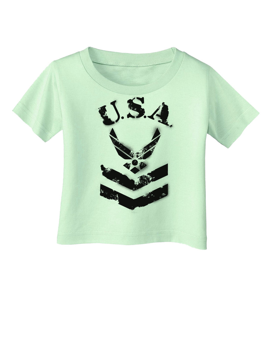 USA Military Air Force Stencil Logo Infant T-Shirt-Infant T-Shirt-TooLoud-White-06-Months-Davson Sales