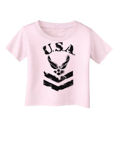 USA Military Air Force Stencil Logo Infant T-Shirt-Infant T-Shirt-TooLoud-Light-Pink-06-Months-Davson Sales