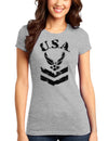 USA Military Air Force Stencil Logo Juniors T-Shirt-Womens Juniors T-Shirt-TooLoud-Heather-Gray-Small-Davson Sales