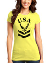 USA Military Air Force Stencil Logo Juniors T-Shirt-Womens Juniors T-Shirt-TooLoud-Yellow-Small-Davson Sales