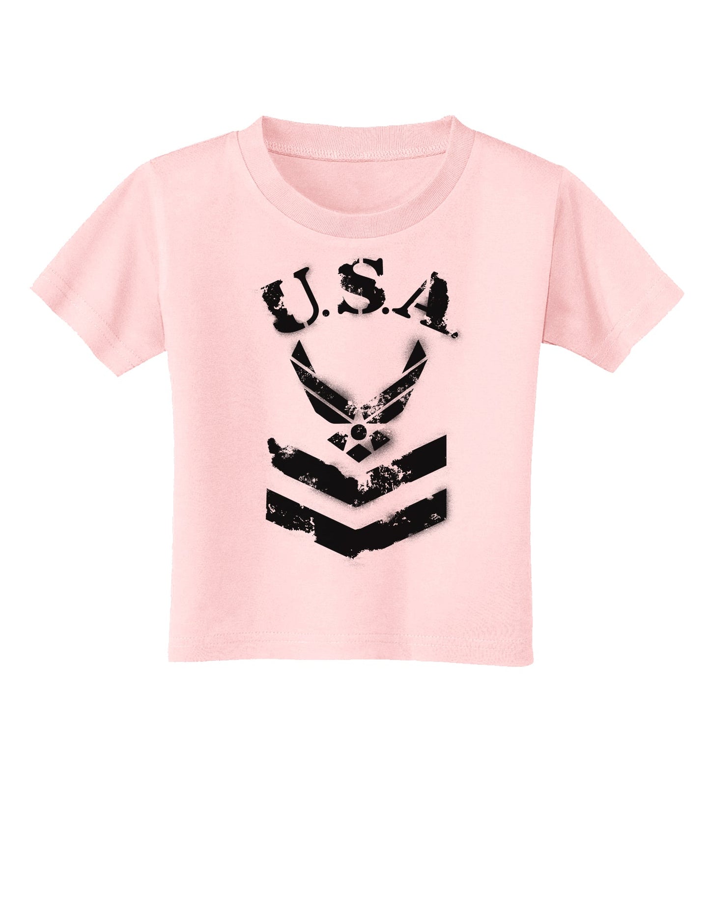 USA Military Air Force Stencil Logo Toddler T-Shirt-Toddler T-Shirt-TooLoud-Light-Pink-2T-Davson Sales