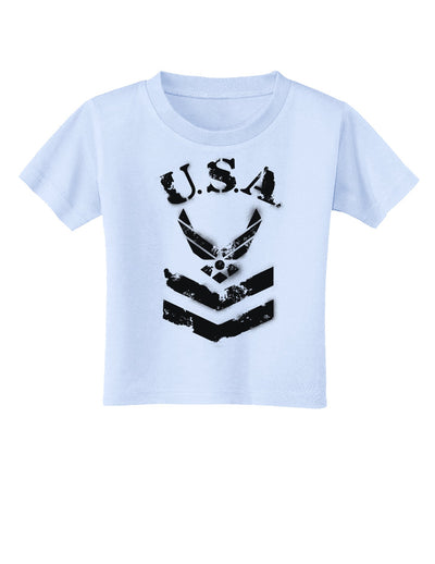 USA Military Air Force Stencil Logo Toddler T-Shirt-Toddler T-Shirt-TooLoud-Light-Blue-2T-Davson Sales