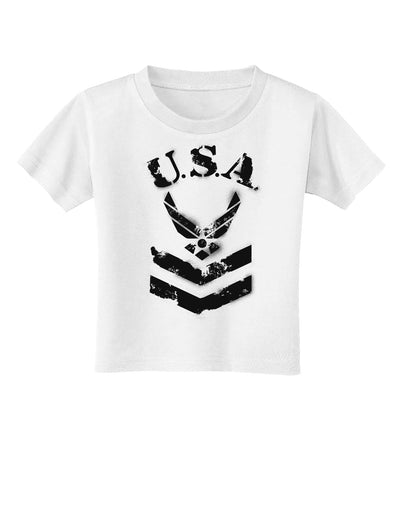 USA Military Air Force Stencil Logo Toddler T-Shirt-Toddler T-Shirt-TooLoud-White-2T-Davson Sales