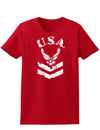 USA Military Air Force Stencil Logo Womens Dark T-Shirt-TooLoud-Red-X-Small-Davson Sales