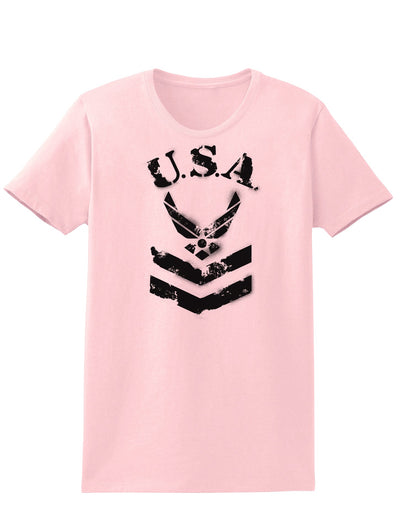 USA Military Air Force Stencil Logo Womens T-Shirt-Womens T-Shirt-TooLoud-PalePink-X-Small-Davson Sales