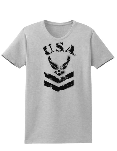 USA Military Air Force Stencil Logo Womens T-Shirt-Womens T-Shirt-TooLoud-AshGray-X-Small-Davson Sales