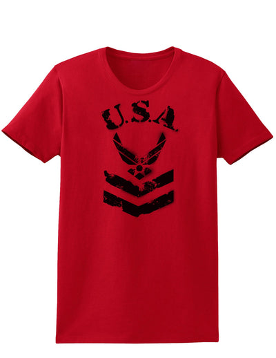 USA Military Air Force Stencil Logo Womens T-Shirt-Womens T-Shirt-TooLoud-Red-X-Small-Davson Sales