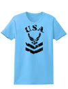 USA Military Air Force Stencil Logo Womens T-Shirt-Womens T-Shirt-TooLoud-Aquatic-Blue-X-Small-Davson Sales