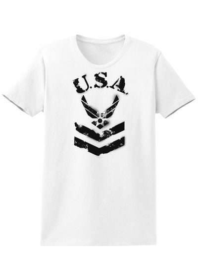 USA Military Air Force Stencil Logo Womens T-Shirt-Womens T-Shirt-TooLoud-White-X-Small-Davson Sales