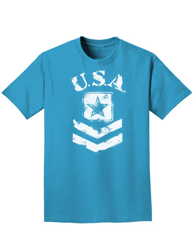 USA Military Army Stencil Logo Adult Dark T-Shirt-Mens T-Shirt-TooLoud-Turquoise-Small-Davson Sales