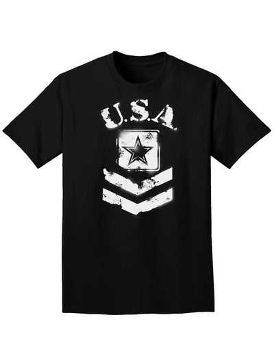 USA Military Army Stencil Logo Adult Dark T-Shirt-Mens T-Shirt-TooLoud-Black-Small-Davson Sales