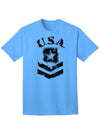 USA Military Army Stencil Logo Adult T-Shirt - A Patriotic Apparel Choice for Discerning Individuals-Mens T-shirts-TooLoud-Aquatic-Blue-Small-Davson Sales