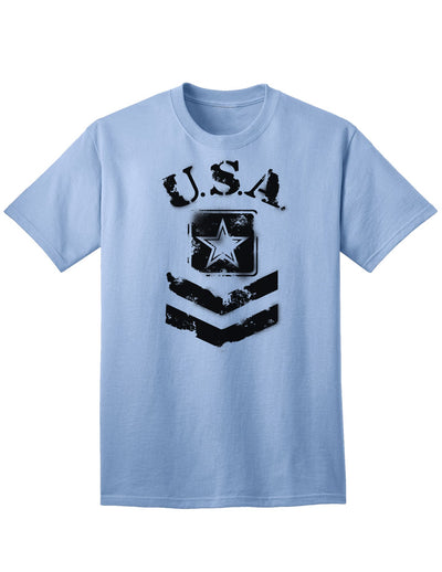 USA Military Army Stencil Logo Adult T-Shirt - A Patriotic Apparel Choice for Discerning Individuals-Mens T-shirts-TooLoud-Light-Blue-Small-Davson Sales