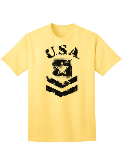 USA Military Army Stencil Logo Adult T-Shirt - A Patriotic Apparel Choice for Discerning Individuals-Mens T-shirts-TooLoud-Yellow-Small-Davson Sales