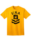 USA Military Army Stencil Logo Adult T-Shirt - A Patriotic Apparel Choice for Discerning Individuals-Mens T-shirts-TooLoud-Gold-Small-Davson Sales