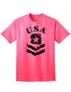 USA Military Army Stencil Logo Adult T-Shirt - A Patriotic Apparel Choice for Discerning Individuals-Mens T-shirts-TooLoud-Neon-Pink-Small-Davson Sales