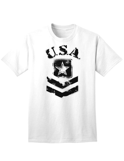 USA Military Army Stencil Logo Adult T-Shirt - A Patriotic Apparel Choice for Discerning Individuals-Mens T-shirts-TooLoud-White-Small-Davson Sales