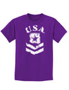 USA Military Army Stencil Logo Childrens Dark T-Shirt-Childrens T-Shirt-TooLoud-Purple-X-Small-Davson Sales