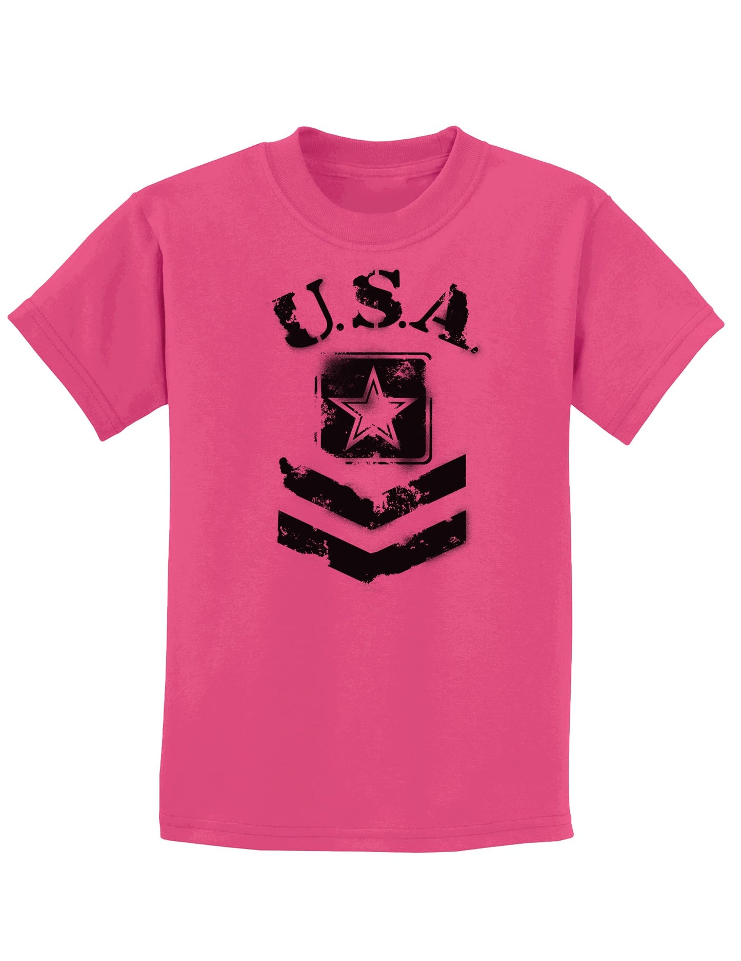 USA Military Army Stencil Logo Childrens T-Shirt-Childrens T-Shirt-TooLoud-Sangria-X-Small-Davson Sales