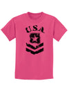 USA Military Army Stencil Logo Childrens T-Shirt-Childrens T-Shirt-TooLoud-Sangria-X-Small-Davson Sales