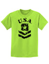 USA Military Army Stencil Logo Childrens T-Shirt-Childrens T-Shirt-TooLoud-Lime-Green-X-Small-Davson Sales