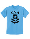 USA Military Army Stencil Logo Childrens T-Shirt-Childrens T-Shirt-TooLoud-Aquatic-Blue-X-Small-Davson Sales