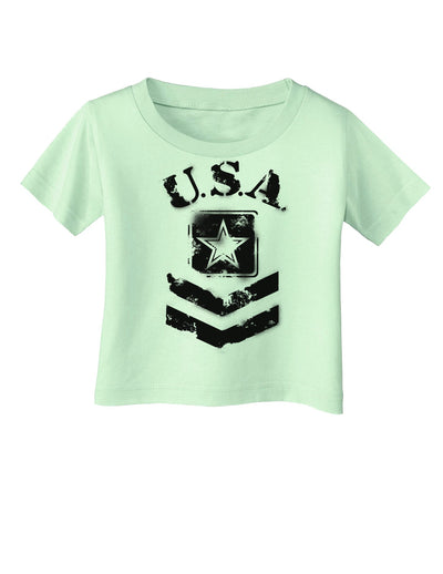 USA Military Army Stencil Logo Infant T-Shirt-Infant T-Shirt-TooLoud-Light-Green-06-Months-Davson Sales