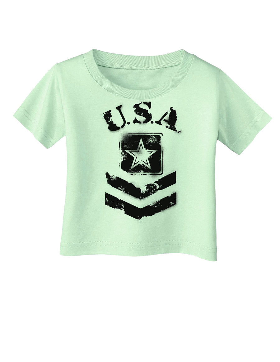 USA Military Army Stencil Logo Infant T-Shirt-Infant T-Shirt-TooLoud-White-06-Months-Davson Sales