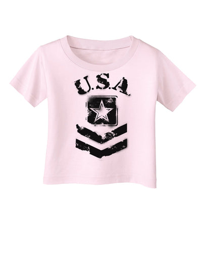 USA Military Army Stencil Logo Infant T-Shirt-Infant T-Shirt-TooLoud-Light-Pink-06-Months-Davson Sales